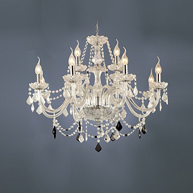 12-light the style of palace glass chandelier with candle bulb