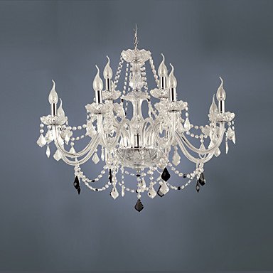 12-light the style of palace glass chandelier with candle bulb