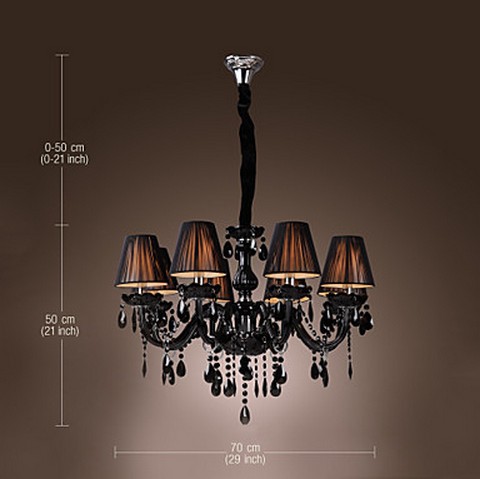 2015 black crystal chandelier with 8 lights