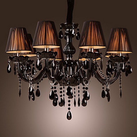 2015 black crystal chandelier with 8 lights