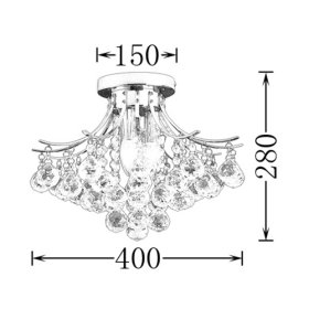 crystal chandelier with 3 lights - linear design