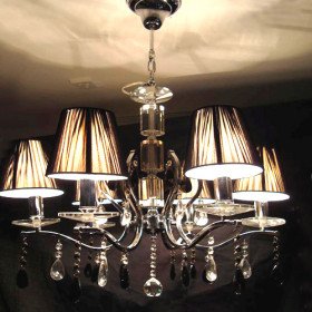 crystal chandelier with 6 lamp shade (electrochromism finish) crystal chandelier with 6 lamp shade (electrochromism finish)