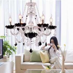 crystal chandelier with 6 lights - graceful candle featured style crystal chandelier with 6 lights - graceful candle featured style