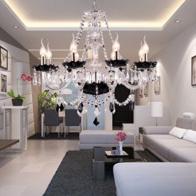 crystal chandelier with 8 lights - graceful candle featured style crystal chandelier with 8 lights - graceful candle featured style