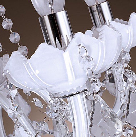 elegant crystal chandelier with 5 lights in white