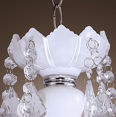 elegant crystal chandelier with 5 lights in white