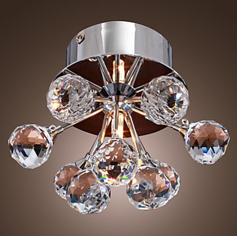k9 crystal chandelier flush mount in floral shape (g4 bulb base)