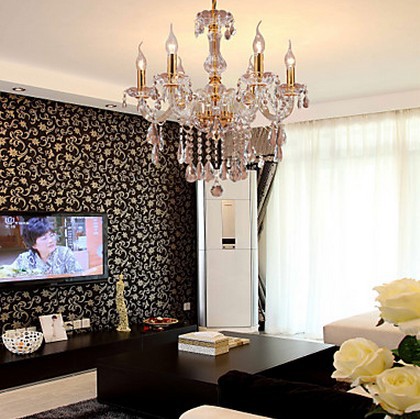 luxuriant crystal chandelier with 6 lights