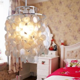 mini white shell pendant chandelier