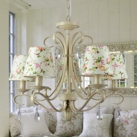 new crystal chandelier with 5 lights in floral patterned shade new crystal chandelier with 5 lights in floral patterned shade