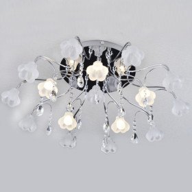 new k9 crystal ball lampshade 16-light chandelier floral shaped