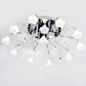 new k9 crystal ball lampshade 16-light chandelier floral shaped