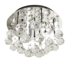 stainless steel 6-light chandelier with k9 crystal ball drop