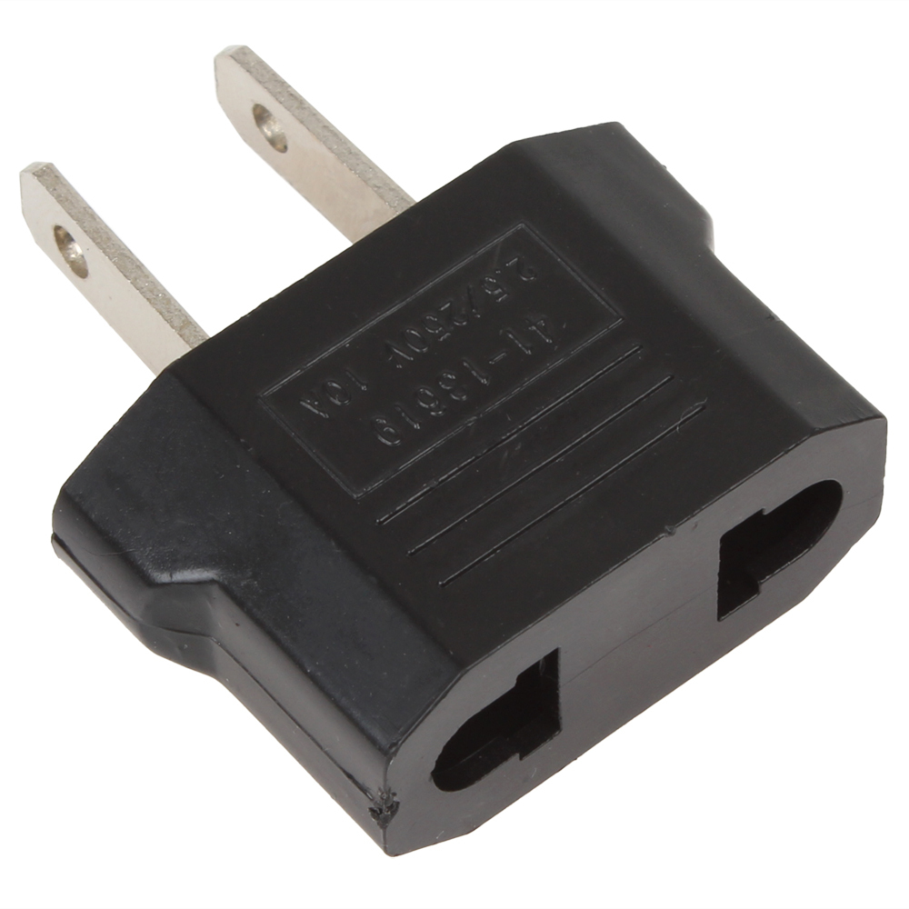 10pcs! black eu to us travel plug adapter converter europe to usa plug adapter
