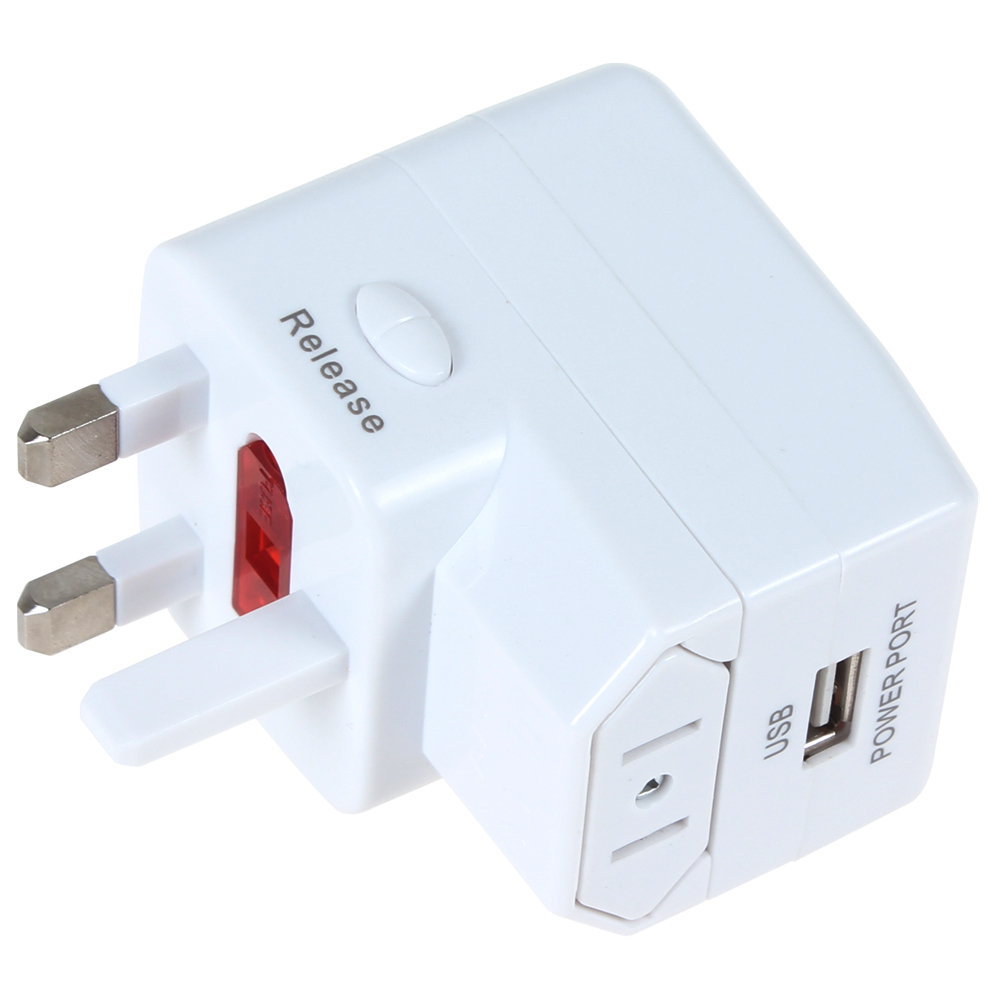 all in one us / uk / eu power plug world travel universal international plug adapter converter ac power charger with usb socket
