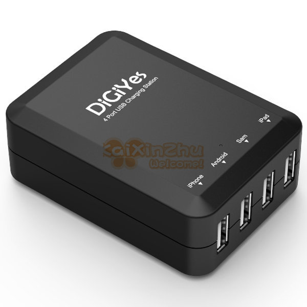 digiyes 20w 4 four port usb wall charger plug adapter for iphone samsung digital camera mp3 mp4 etc