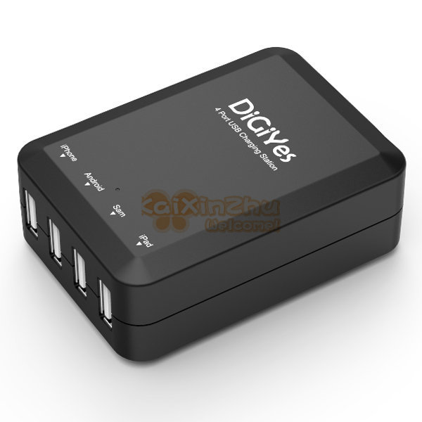 digiyes 20w 4 four port usb wall charger plug adapter for iphone samsung digital camera mp3 mp4 etc