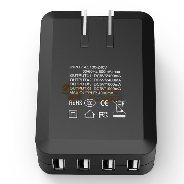 digiyes 20w 4 four port usb wall charger plug adapter for iphone samsung digital camera mp3 mp4 etc