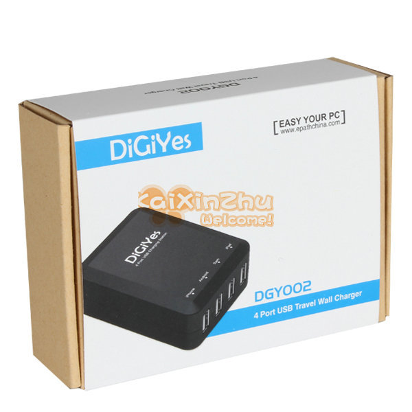 digiyes 20w 4 four port usb wall charger plug adapter for iphone samsung digital camera mp3 mp4 etc