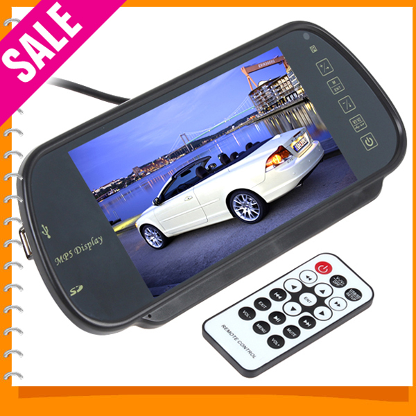 7 inch color tft lcd mp5 car rear view mirror monitor auto vehicle parking rearview monitor sd/usb fm radio for reverse camera