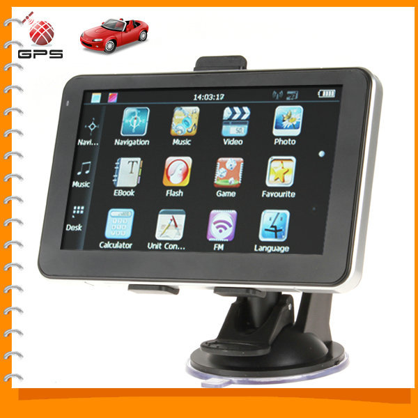 high-sensitivity 5 inch tft lcd touch screen auto car gps navigation 5'' 4gb vehicle navigator system support mp3 mp4 fm