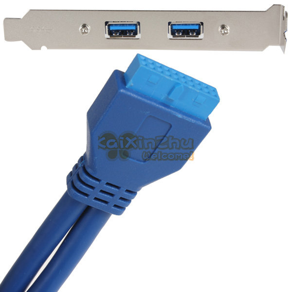 dual usb 3.0 hub back panel bracket cable a female to motherboard 20-pin male adapter for computer pc