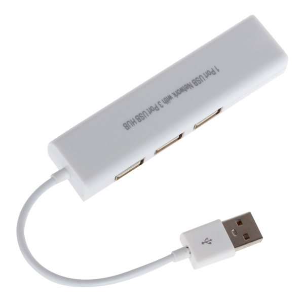 high speed 1 port usb network card usb 2.0 ethernet adapter 10/100mbps with 3 port usb hub compatible for apple mac linux me
