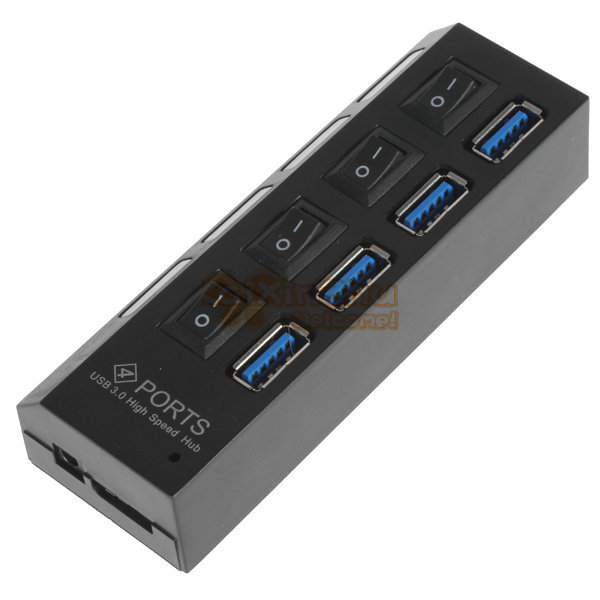 high speed 5gbps 4 port usb hub 3.0 2.0 on / off switches supports multiple windows for computer pc peripherals accessories