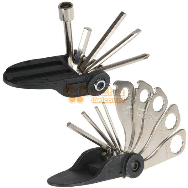 14 in 1 steel multi-function bicycle bike repair tool - inner hexagonal wrench + 12-side spanners + screwdriver + bolt lock key 14 in 1 steel multi-function bicycle bike repair tool - inner hexagonal wrench + 12-side spanners + screwdriver + bolt lock key