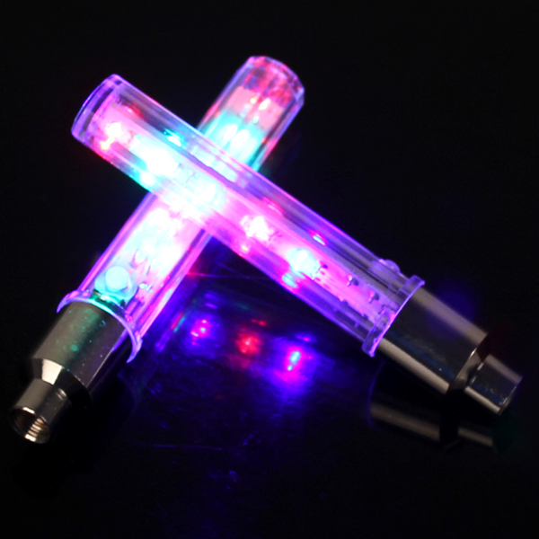 colorful led bike wheel light lamp bicycle motorcycle car tire valve cap wheel flash light