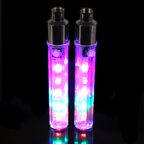 colorful led bike wheel light lamp bicycle motorcycle car tire valve cap wheel flash light