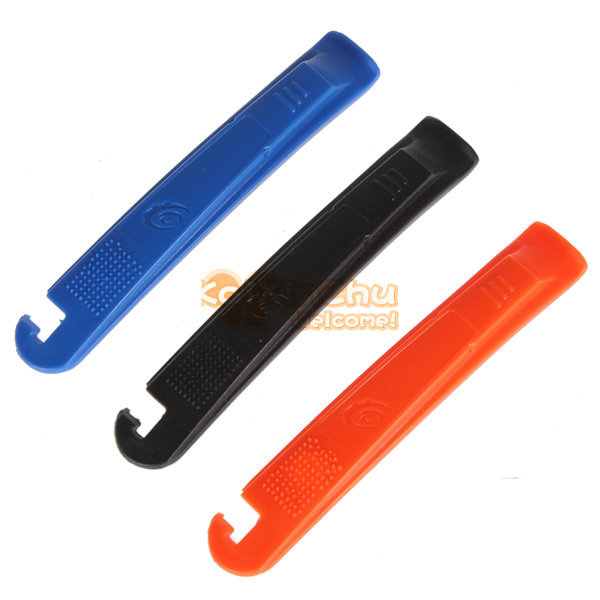 plastic bike bicycle tyre tire levers cycling repair tool kit ( blue / orange / black )