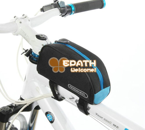 roswheel road mountain bike frame bag cycling bicycle front tube pipe bag pouch with 2 velcro straps - 4 optional colors