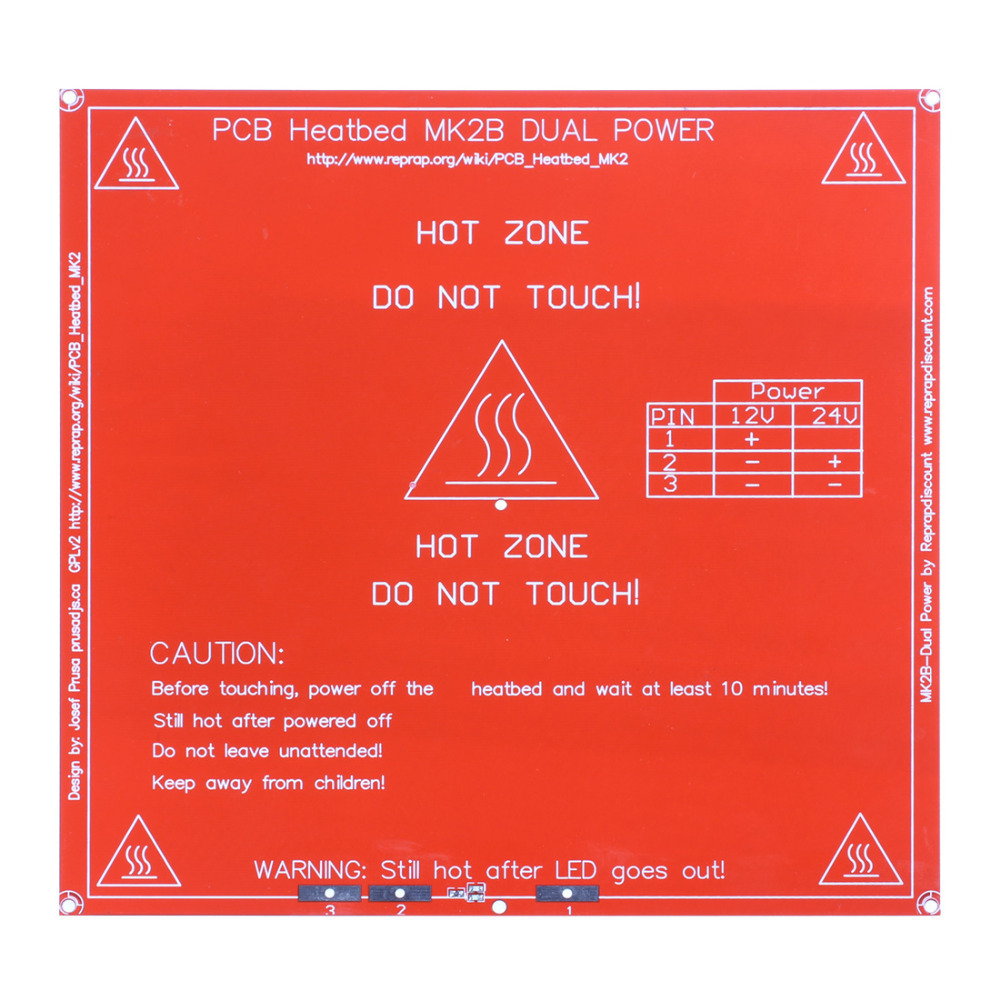3d printer heat bed pcb heatbed mk2b for 3d printer reprap mendel parts