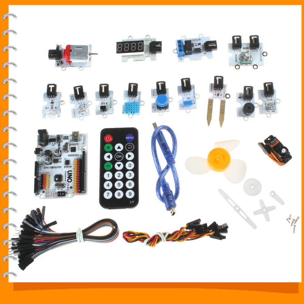 starter kit for beginner - uno led infrared sensor servo motor ir remote control jumper wires usb cable starter kit for beginner - uno led infrared sensor servo motor ir remote control jumper wires usb cable