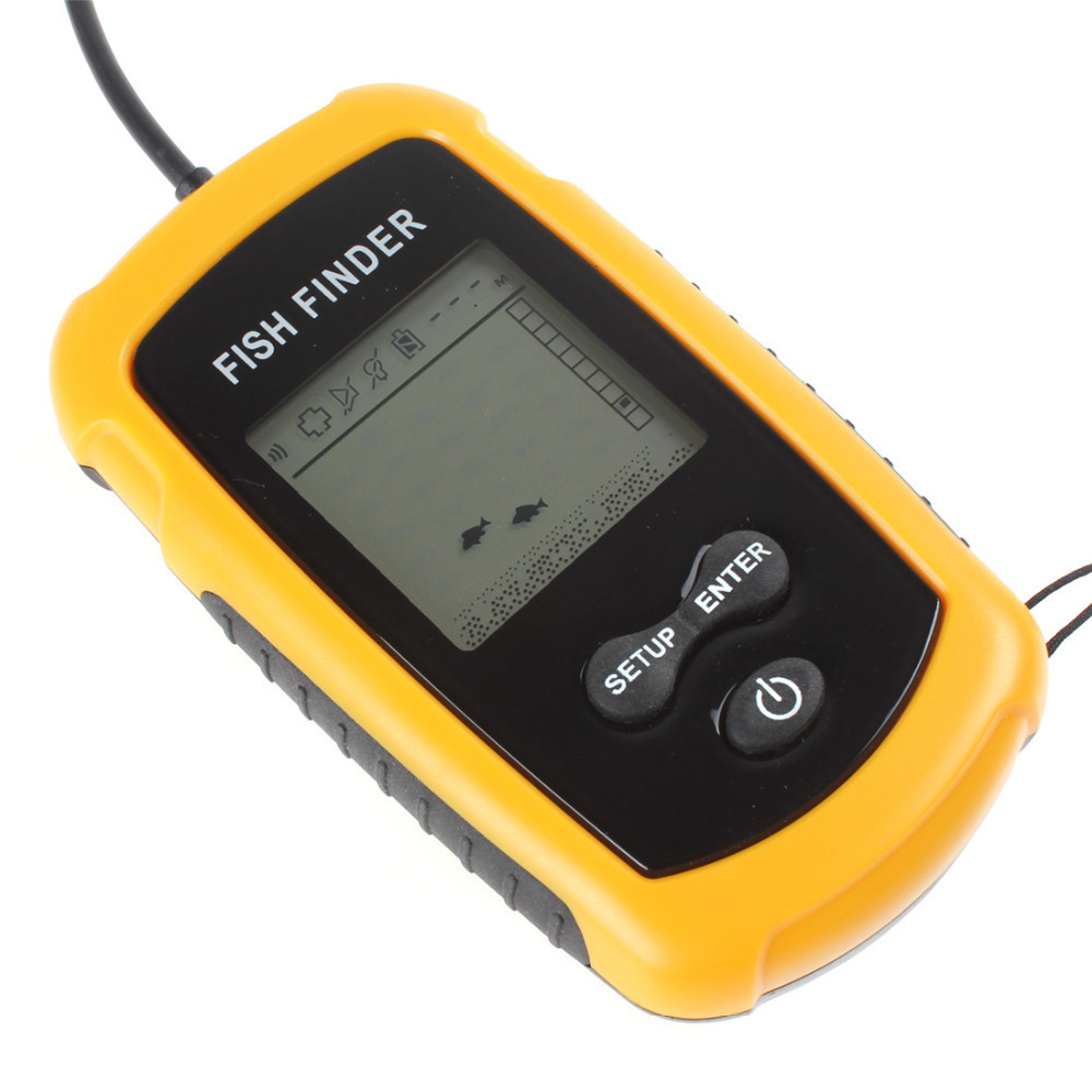 100m lcd sonar fish finder alarm depth sensor portable fishing fishfinder sonar transducer