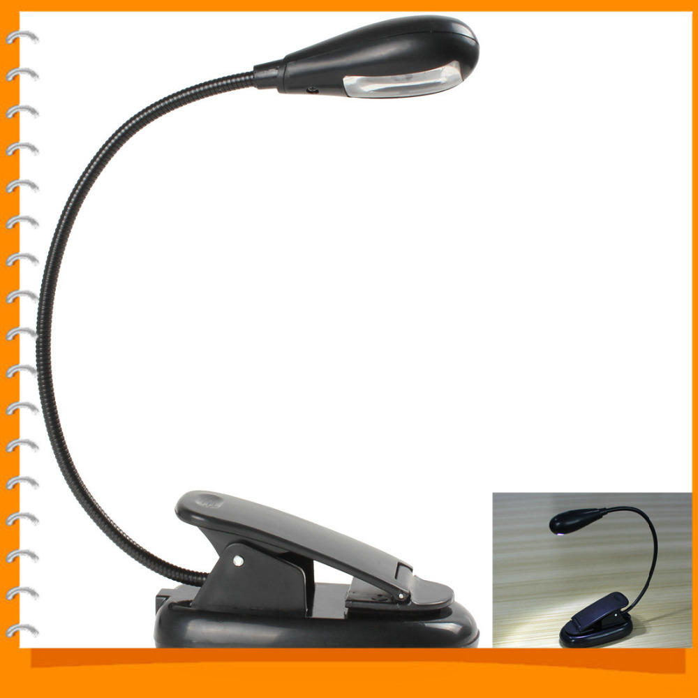 2pcs! led book light clip on flexible led table desk lamp portable led bedside reading lamp for travel bed