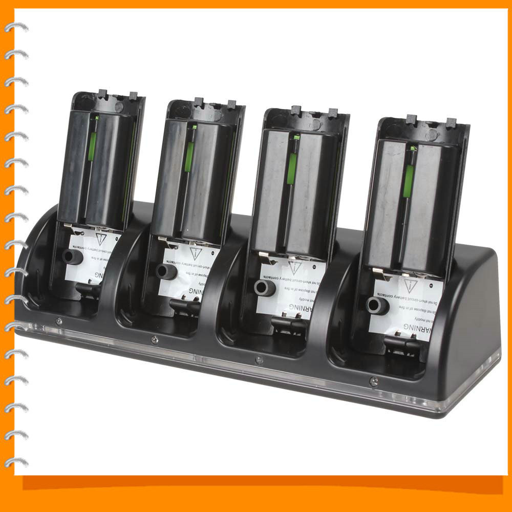 4 x 2800mah rechargeable battery packs + charger station dock cradle stand for wii remote control 4 x 2800mah rechargeable battery packs + charger station dock cradle stand for wii remote control
