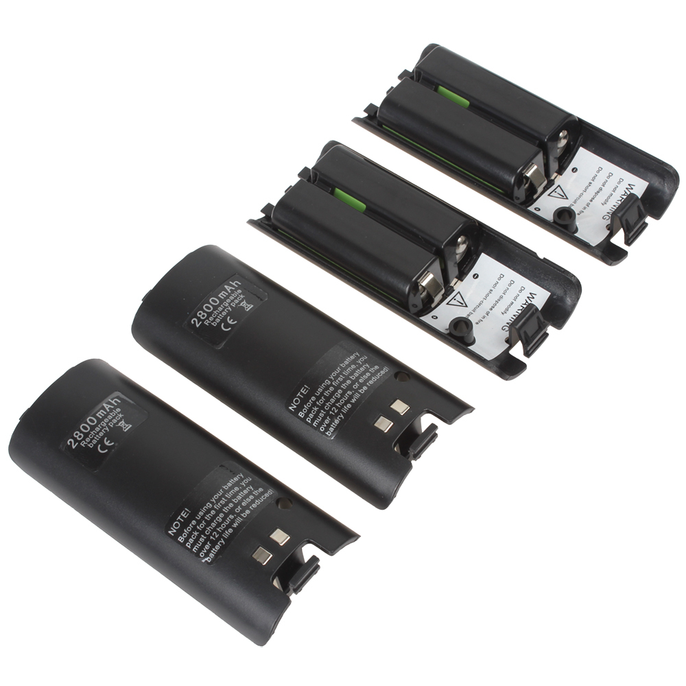 4 x 2800mah rechargeable battery packs + charger station dock cradle stand for wii remote control