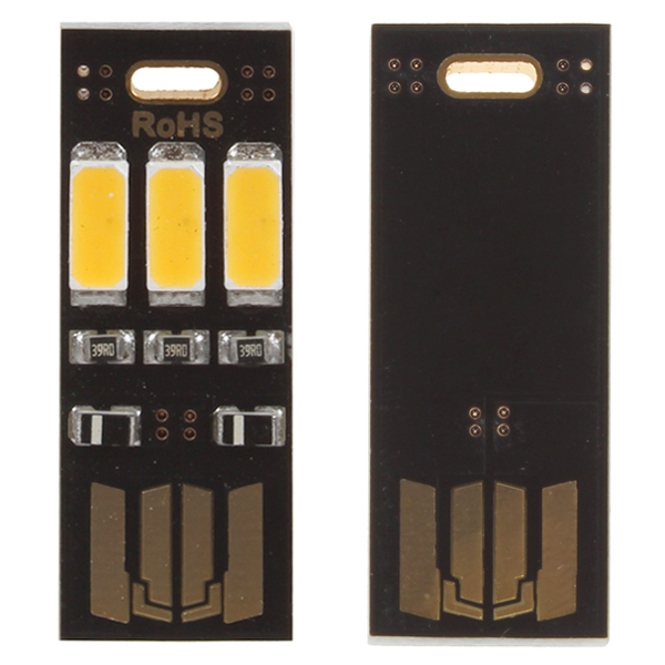 5pcs/pack! soshine portable mini usb power 3 leds night light lamp warm light universal for power bank mobile charger computer