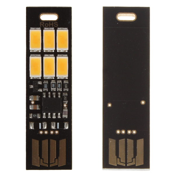 5pcs/pack! soshine portable mini usb power 6 led night light lamp 1w 5v touch dimmer warm light for power bank computer laptop