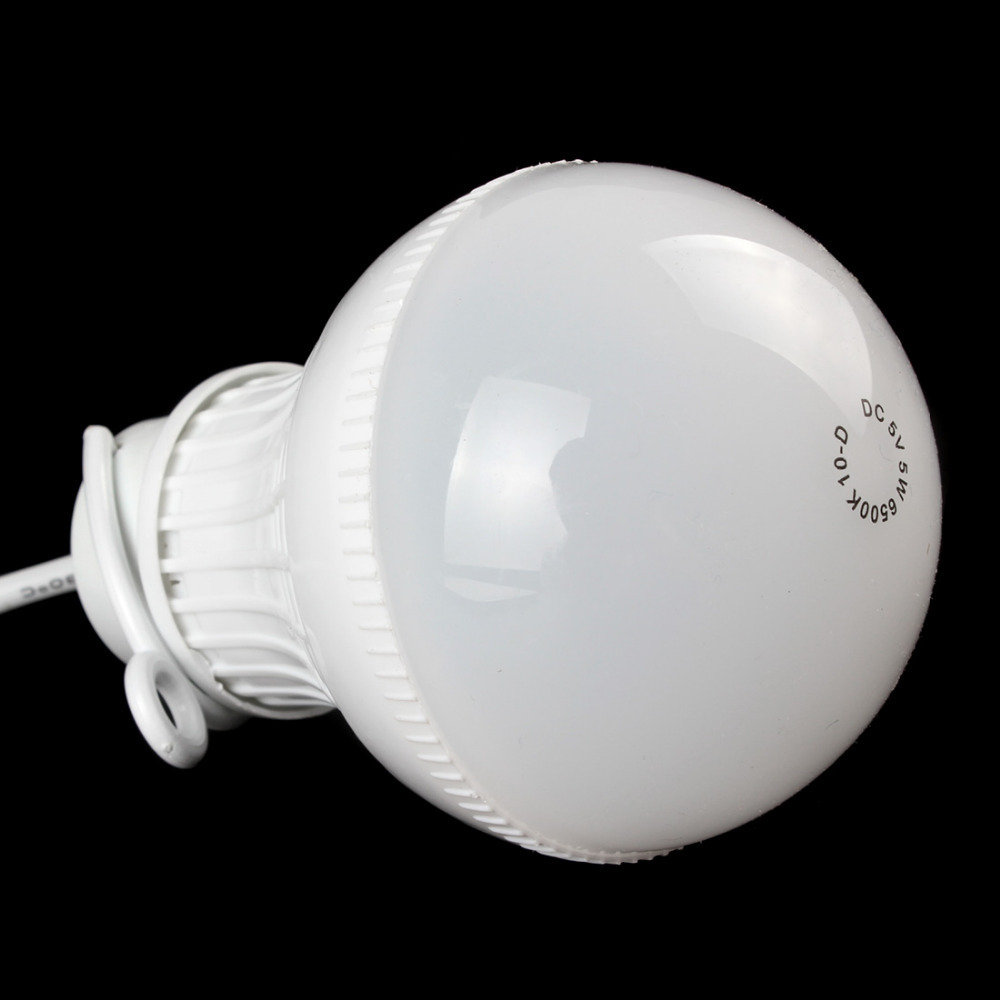 5w portable mini usb led bulb white light energy saving led reading lamp with handle & switch