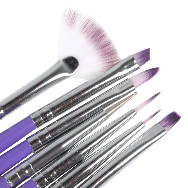 7pcs/set! professional purple nail art design brush pen nail drawing painting dotting tool set for manicure