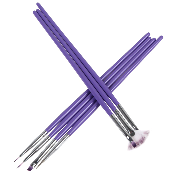 7pcs/set! professional purple nail art design brush pen nail drawing painting dotting tool set for manicure
