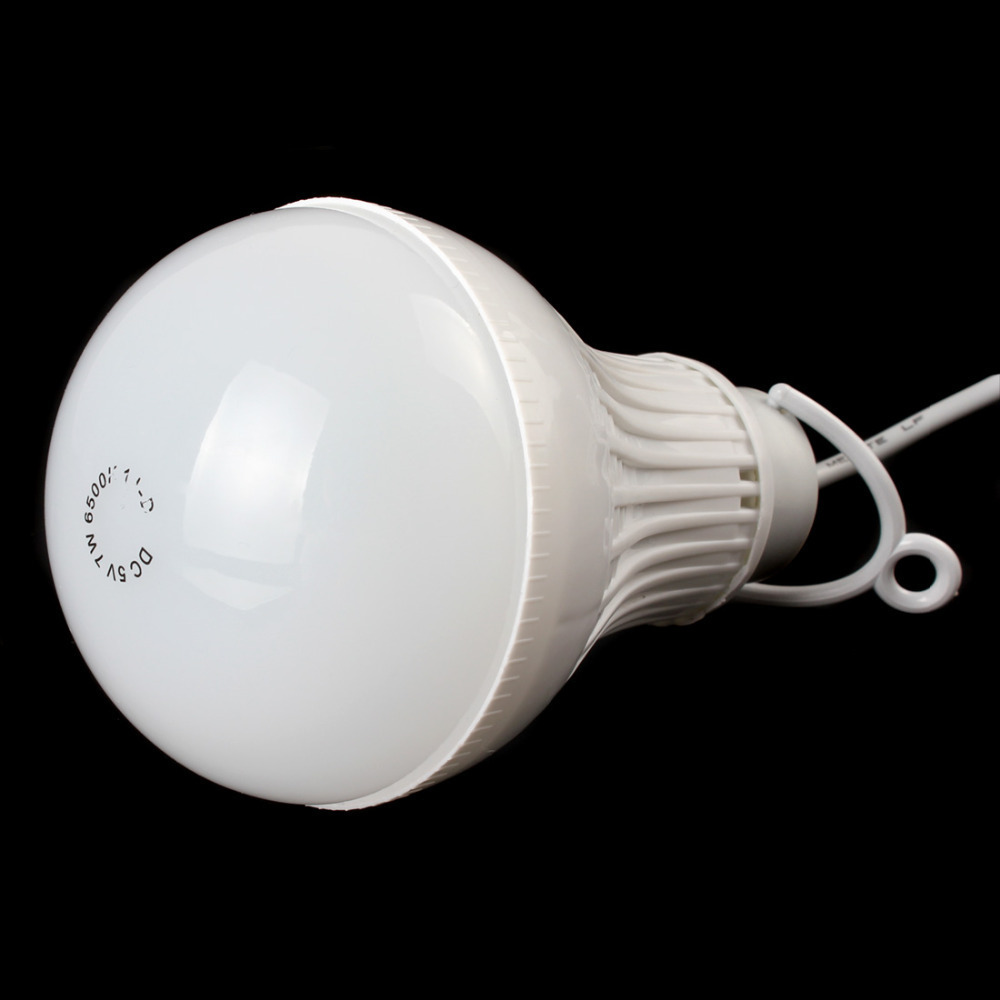 7w portable mini usb led bulb light energy saving white light led reading lamp with handle / switch