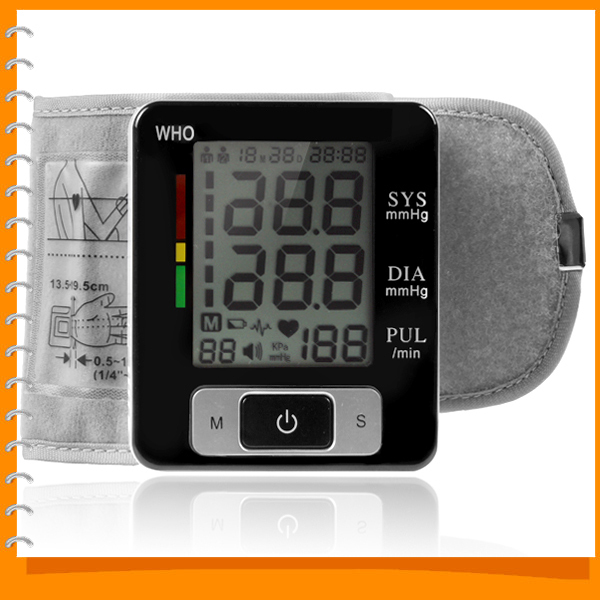 automatic digital wrist blood pressure monitor cuff portable pulse meter device with who warning and overpressure protection automatic digital wrist blood pressure monitor cuff portable pulse meter device with who warning and overpressure protection