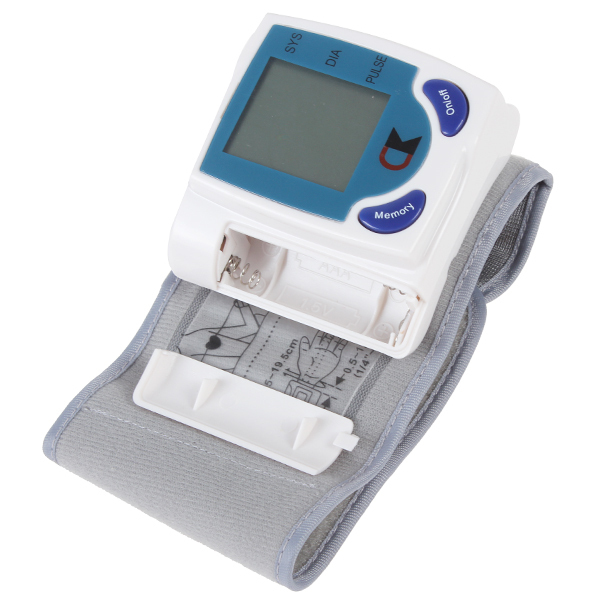 digital lcd wrist blood pressure monitor cuff electronic blood pressure meter & heart beat meter device with 60 memories