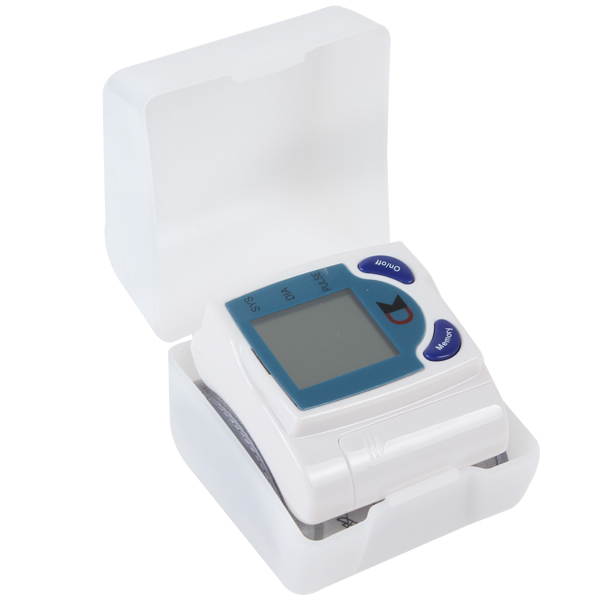 digital lcd wrist blood pressure monitor cuff electronic blood pressure meter & heart beat meter device with 60 memories