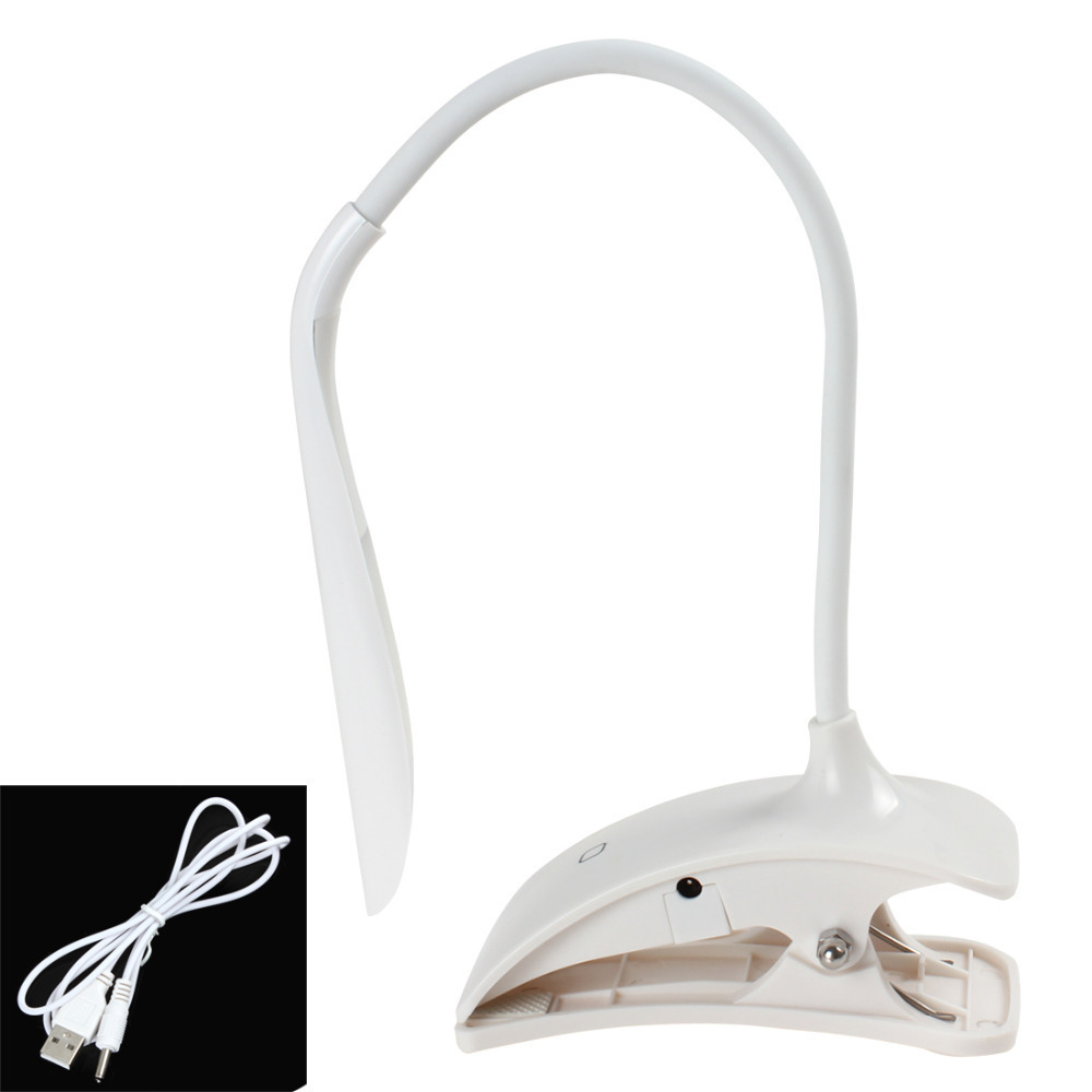 dimmable usb rechargeable touch sensor led table desk lamp light flexible clip on 14 leds bedside book reading lamp for bed
