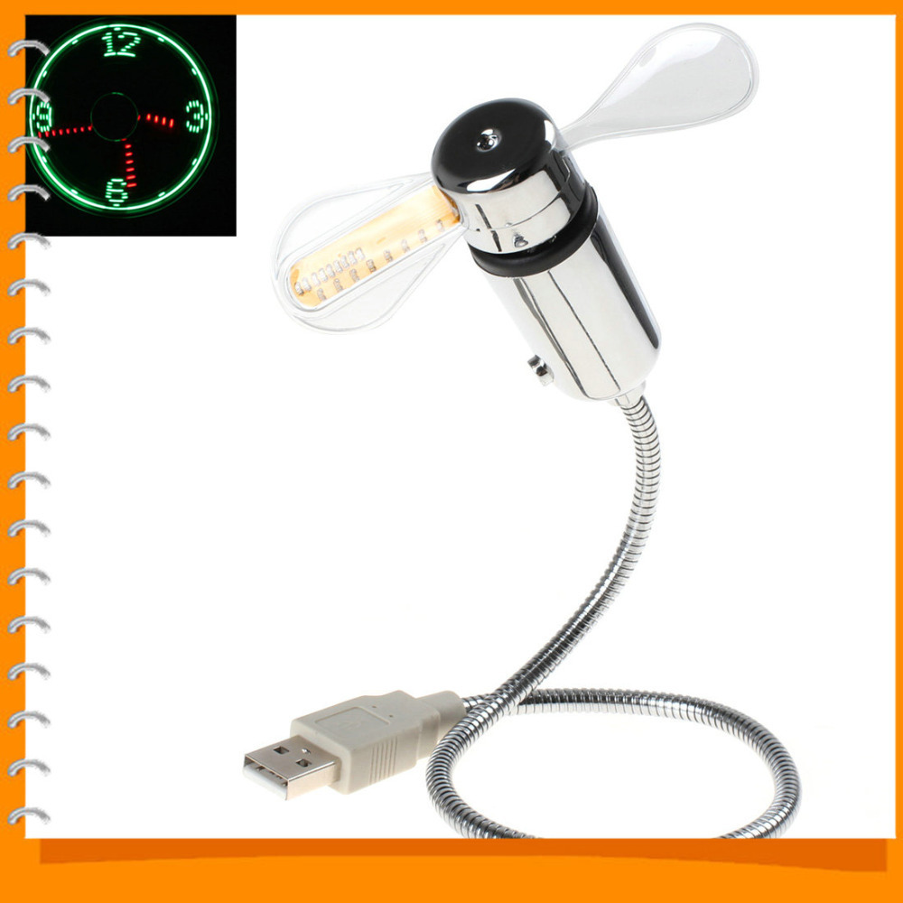 flexible gooseneck portable mini usb fan desktop led clock fan usb cooling fan cooler office gadget for laptop pc computer flexible gooseneck portable mini usb fan desktop led clock fan usb cooling fan cooler office gadget for laptop pc computer